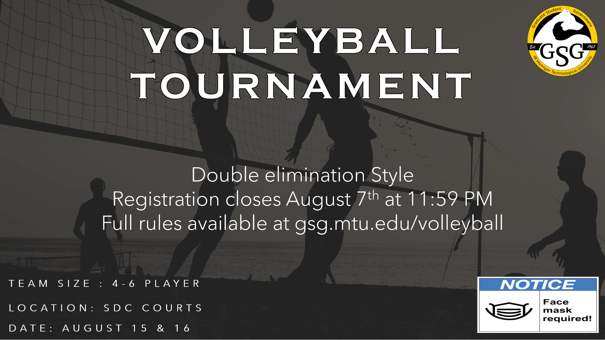 Summer 2020 Volleyball Tournament – Graduate Student Government